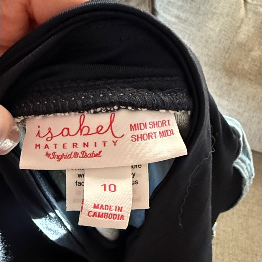 Isabel Maternity by Ingrid & Isabel Light Blue Jean Shorts - Picture 3 of 3